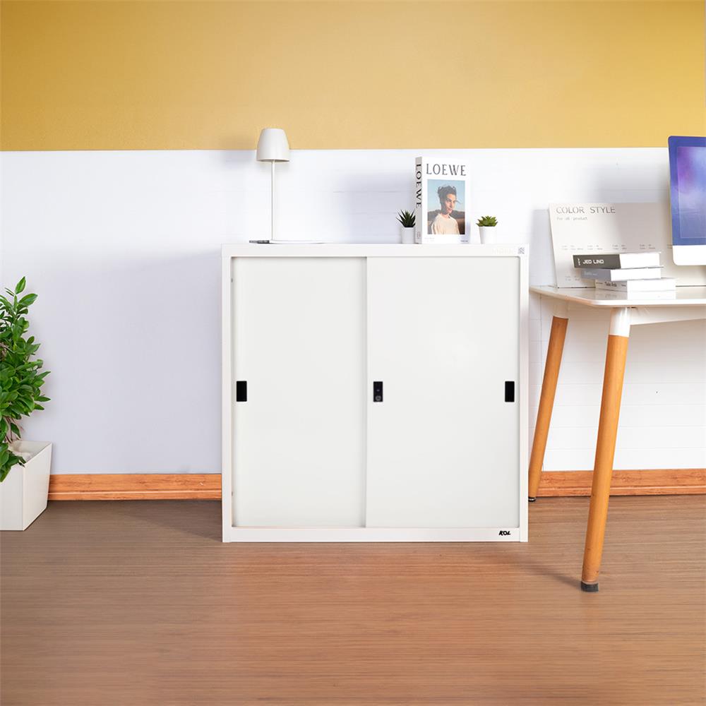 ตู้เหล็กบานเลื่อนทึบ KOL KOD-3 สีขาว
