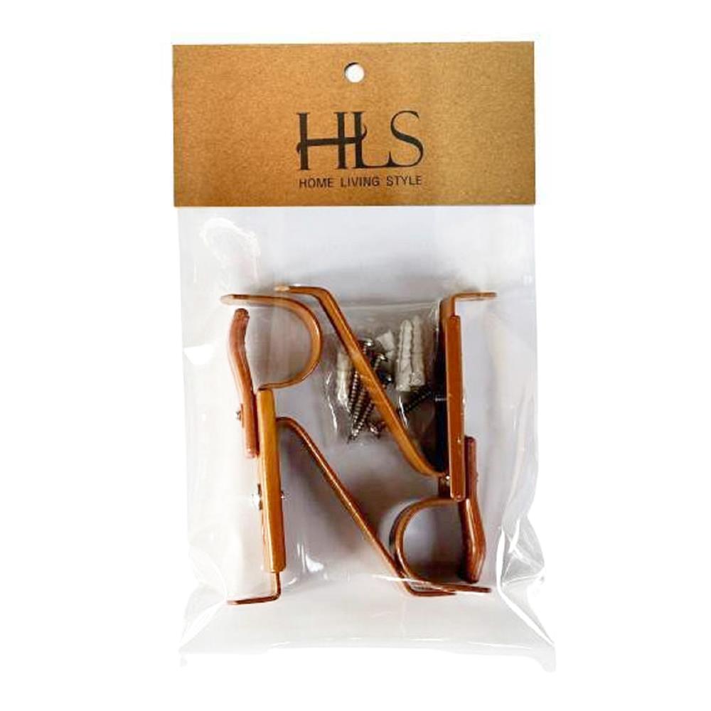 ขารับราง 1 ชั้น HOME LIVING STYLE 25 มม. สีน้ำตาล แพ็ก 2 ชิ้น