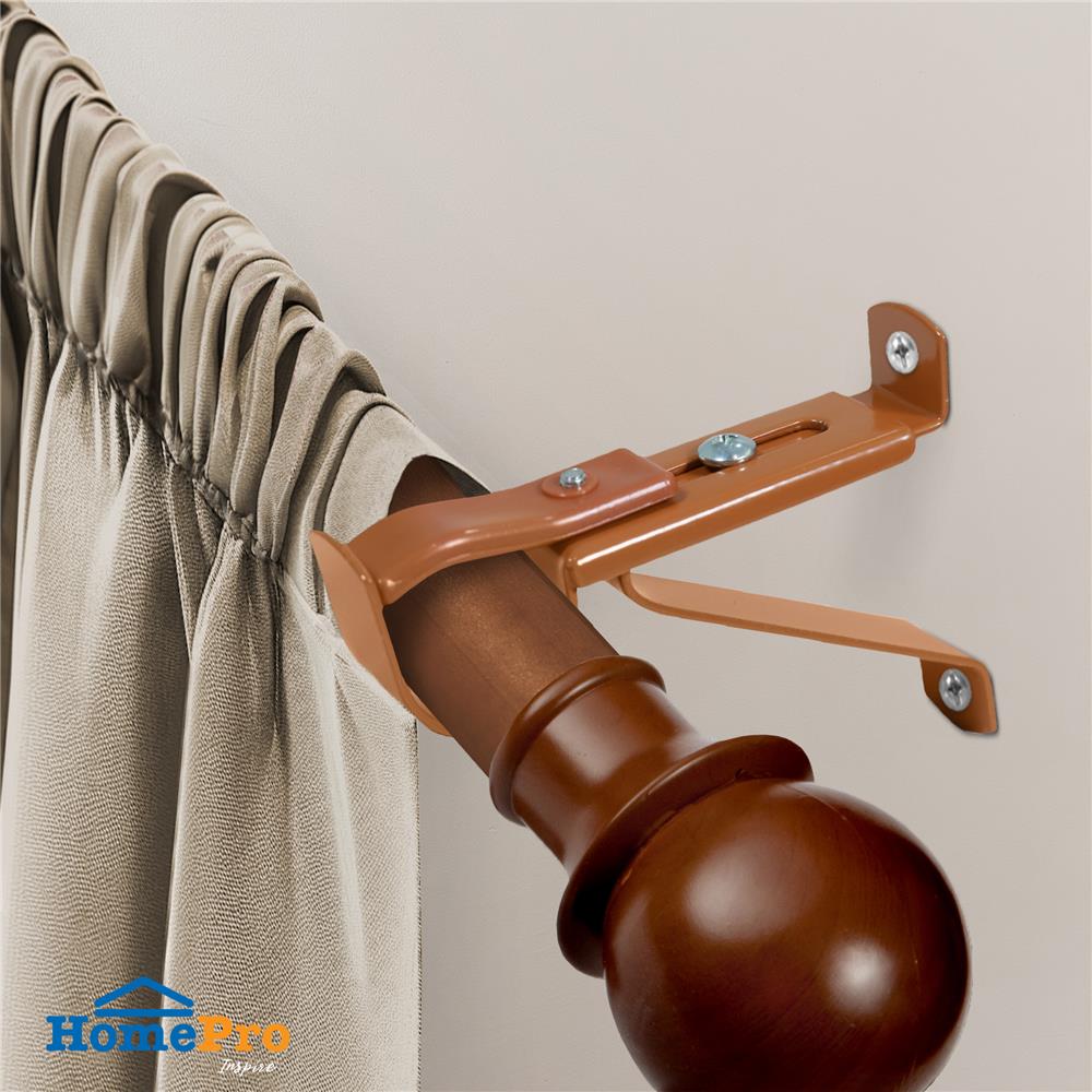 ขารับราง 1 ชั้น HOME LIVING STYLE 25 มม. สีน้ำตาล แพ็ก 2 ชิ้น