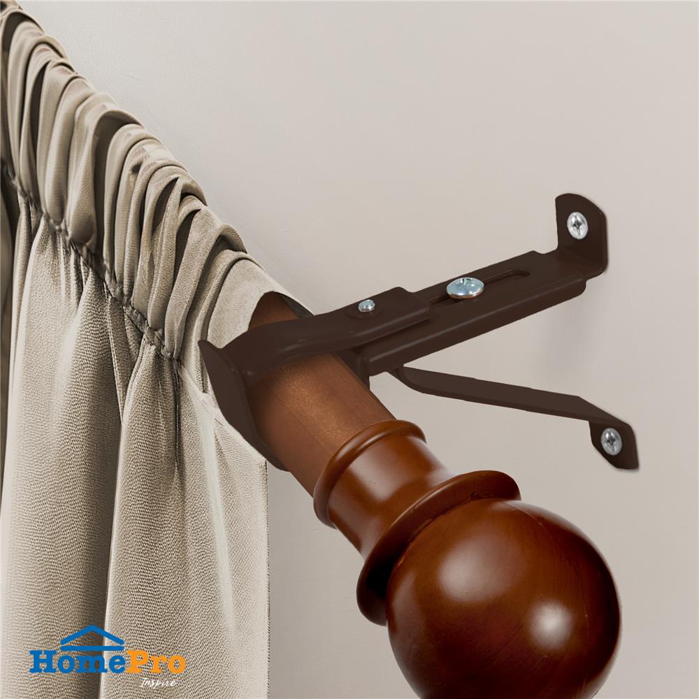 ขารับราง 1 ชั้น HOME LIVING STYLE 25 มม. สีโอ๊ค แพ็ก 2 ชิ้น