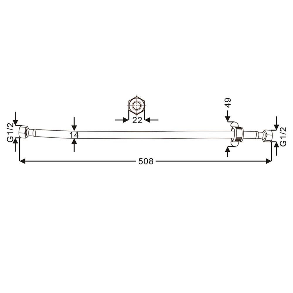 สายน้ำดีโพลิเมอร์น้ำอุ่น-น้ำเย็น MOYA MY PET-2000 20 นิ้ว สีเทา
