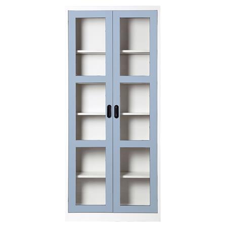 ตู้เหล็กสูงบานเปิดกระจก KIOSK MAX-052 สีเทาอ่อน