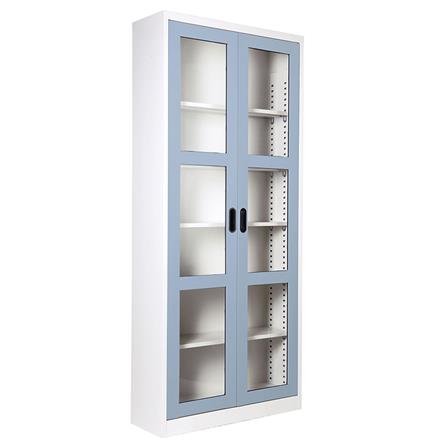 ตู้เหล็กสูงบานเปิดกระจก KIOSK MAX-052 สีเทาอ่อน_1