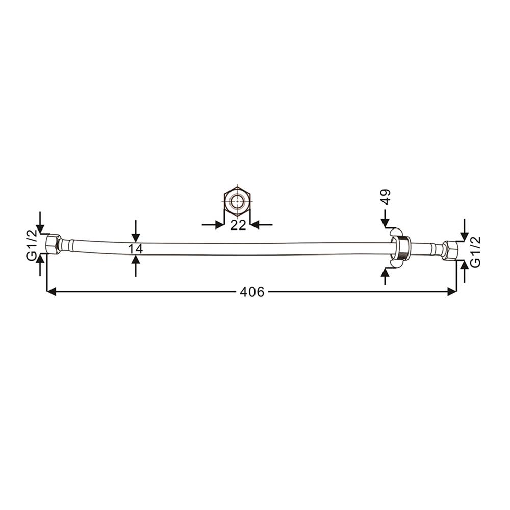 สายน้ำดีโพลิเมอร์น้ำอุ่น-น้ำเย็น MOYA MY PET-1666 16 นิ้ว สีเทา