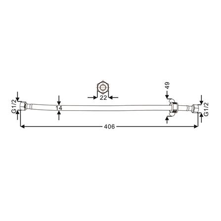 สายน้ำดีโพลิเมอร์น้ำอุ่น-น้ำเย็น MOYA MY PET-1666 16 นิ้ว สีเทา_2