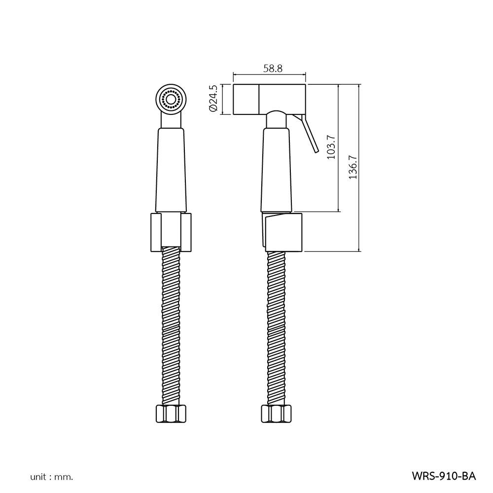 สายฉีดชำระครบชุด WS WRS-910-BA สีดำ