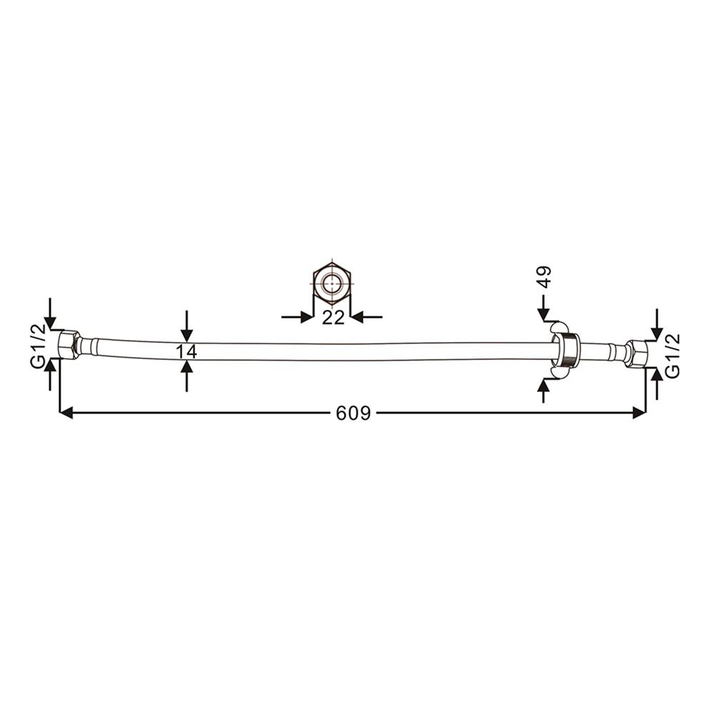 สายน้ำดีโพลิเมอร์น้ำอุ่น-น้ำเย็น MOYA MY PET-2424 24 นิ้ว สีเทา