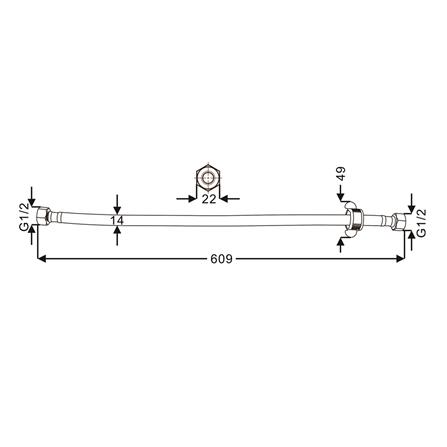 สายน้ำดีโพลิเมอร์น้ำอุ่น-น้ำเย็น MOYA MY PET-2424 24 นิ้ว สีเทา_2