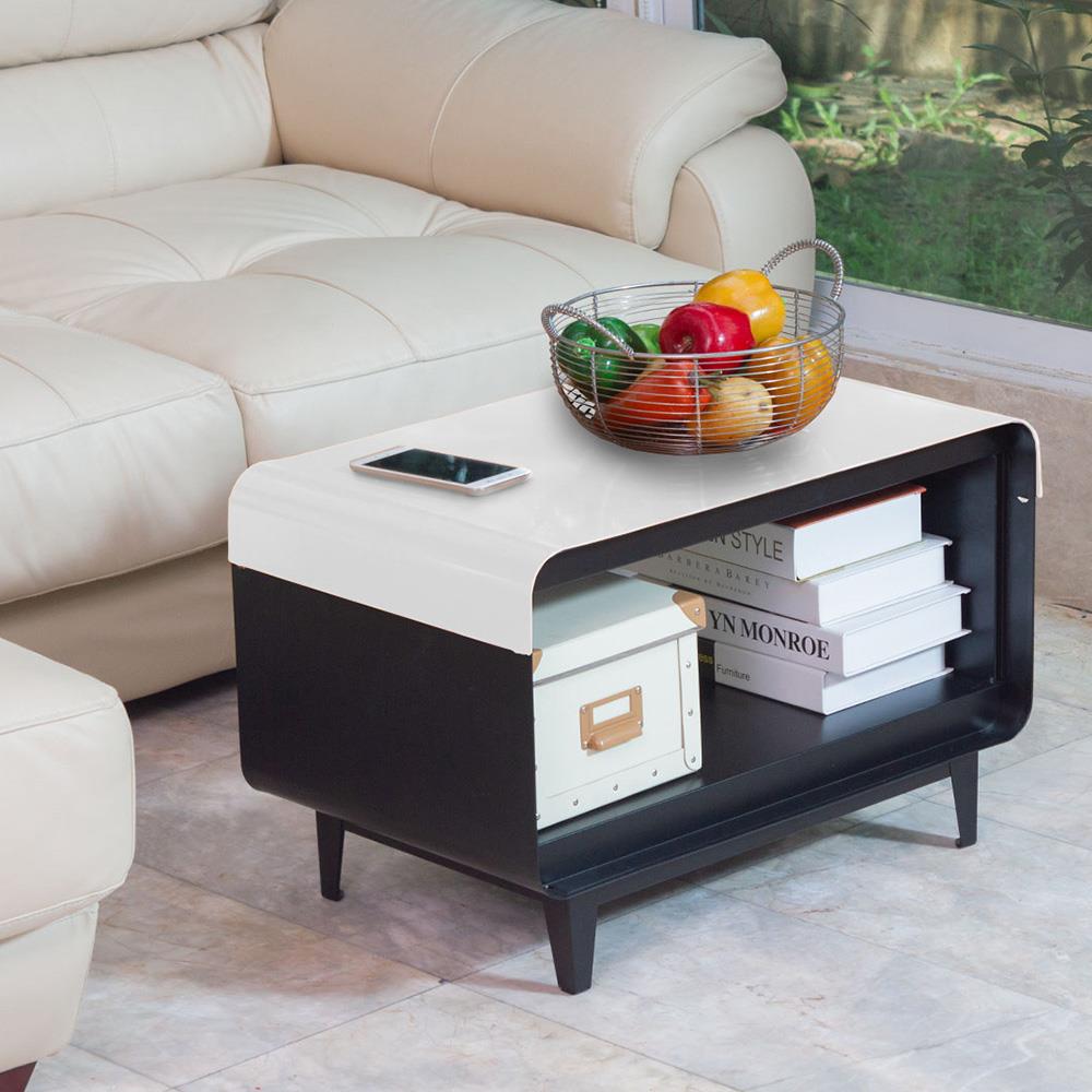 โต๊ะกลางพร้อมเคส KIOSK PT-60C 60 ซม. สีดำ/ขาว