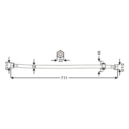 สายน้ำดีโพลิเมอร์น้ำอุ่น-น้ำเย็น MOYA MY PET-2828 28 นิ้ว สีเทา_2
