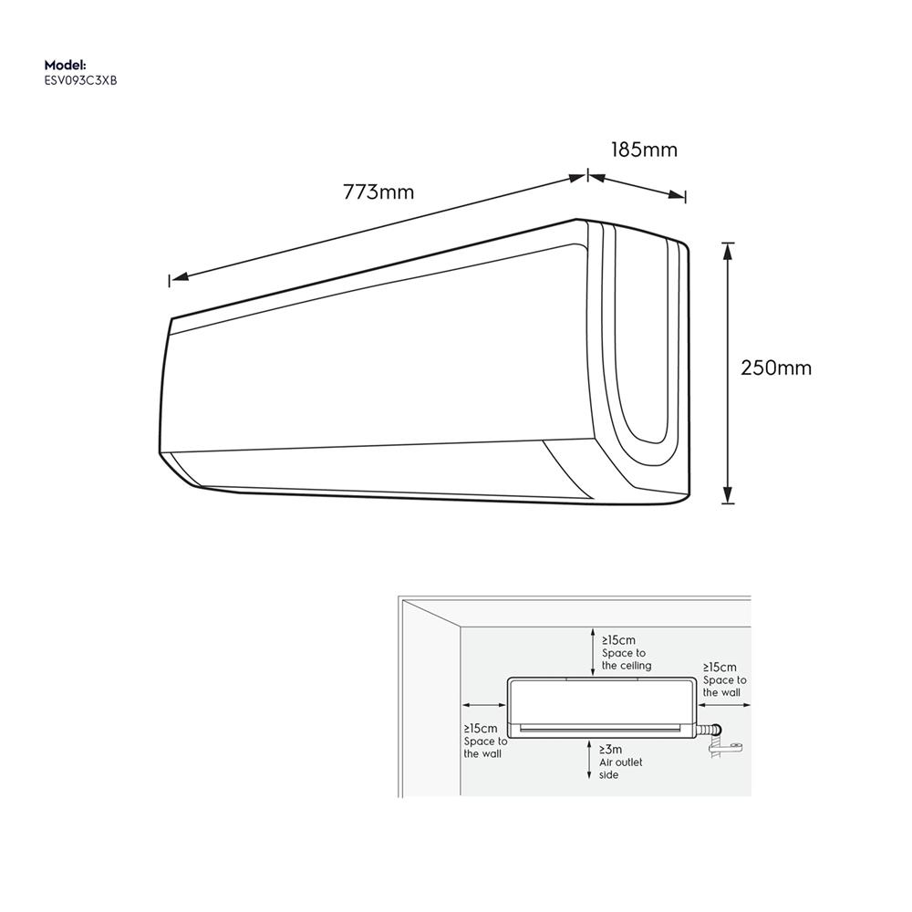 แอร์ผนัง ELECTROLUX ESV093C3XB 9000 บีทียู อินเวอร์เตอร์
