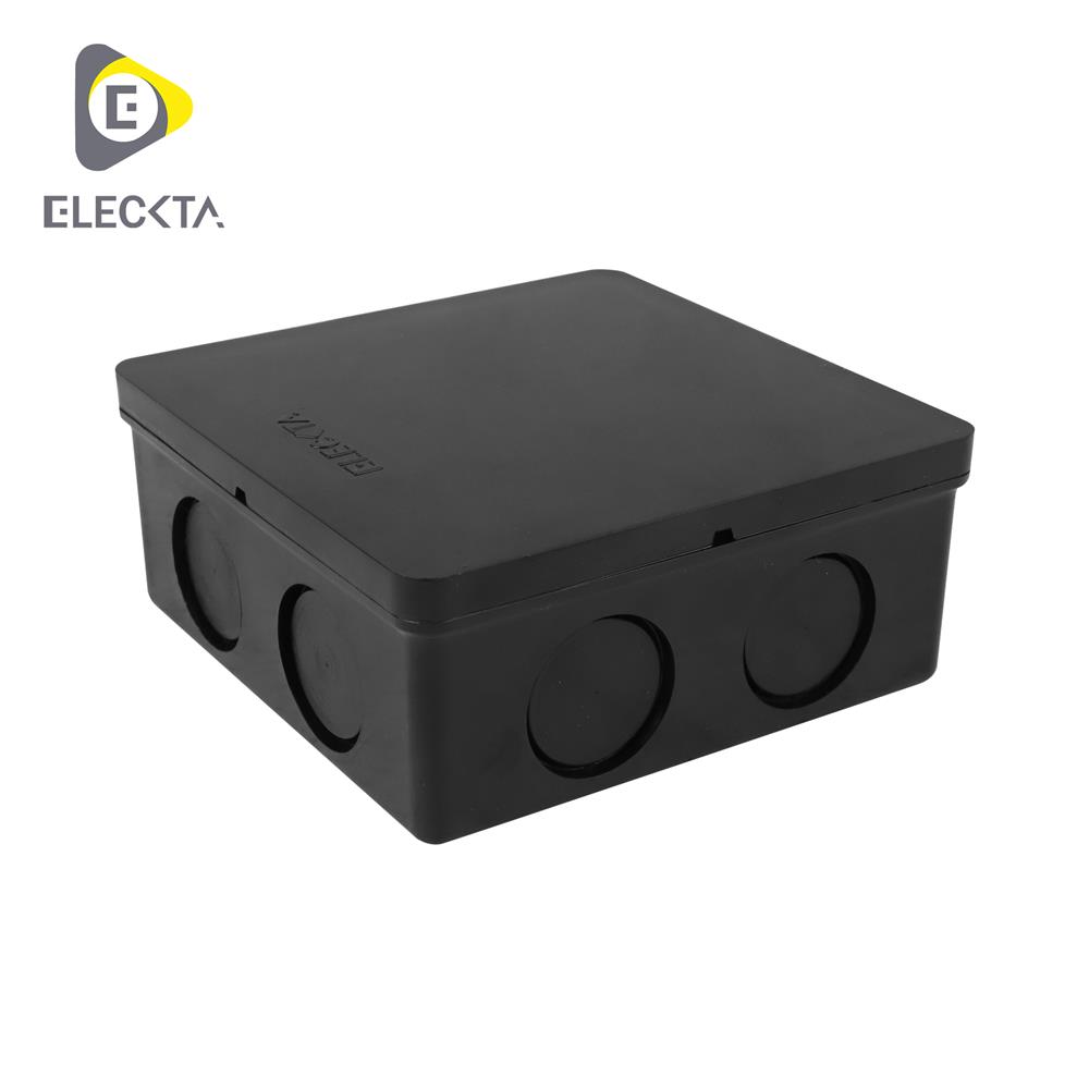 กล่องพักสายสี่เหลี่ยม ELECKTA 4X4 นิ้ว สีดำ