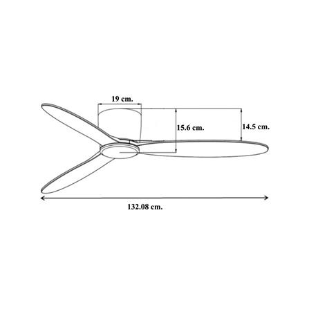พัดลมไม่มีโคมไฟ WINFAVOUR DC69 52 นิ้ว สีขาว/ลายไม้_2