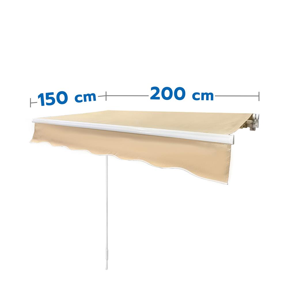 กันสาดผ้าพับได้ SUNSHIELD 200x150 ซม. สีเบจ