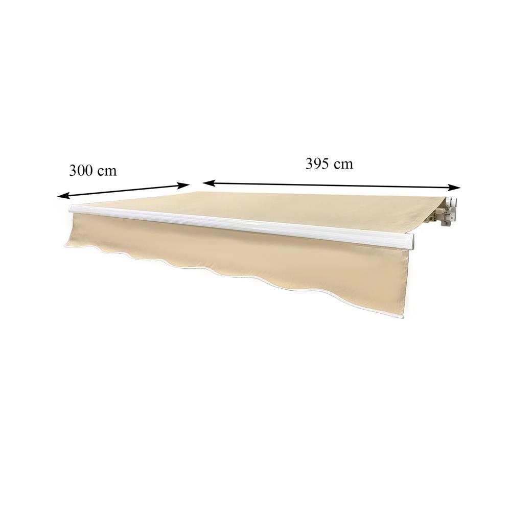 กันสาดผ้าพับได้ SUNSHIELD 395x300 ซม. สีเบจ