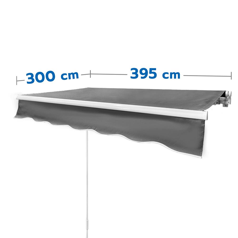 กันสาดผ้าพับได้ SUNSHIELD 395x300 ซม. สีเทาเข้ม