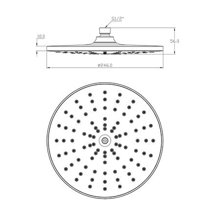 ฝักบัวก้านแข็ง HANG WS-434OH 25 ซม. สีโครม_3