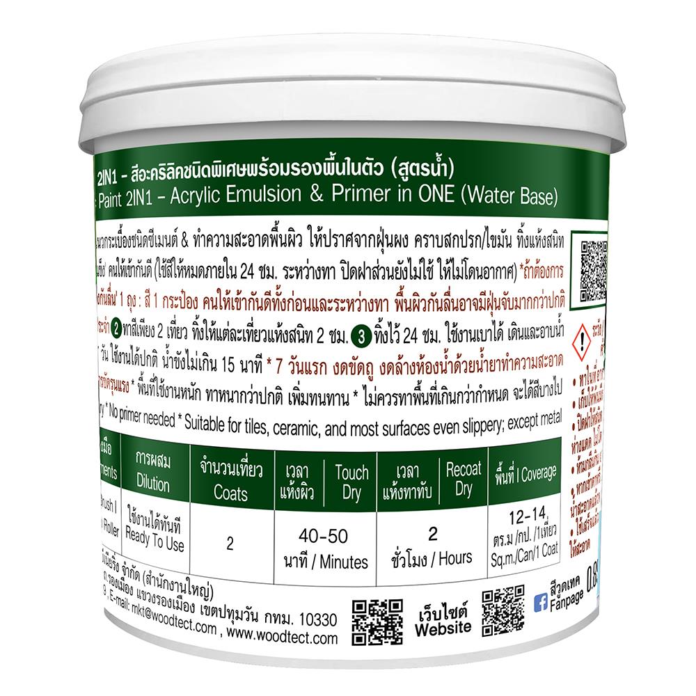สีทากระเบื้อง WOODTECT HERO 2IN1 H2-C006 สีเขียวมัทฉะ กึ่งเงา 0.85 ลิตร