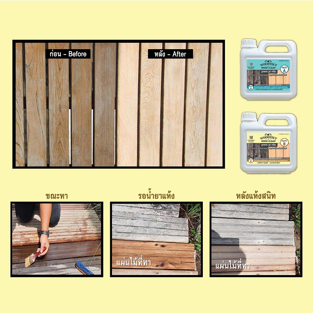 น้ำยาทำความสะอาดไม้ WOODTECT WOOD CLEANER PR-200 (A+B) 1 ลิตร