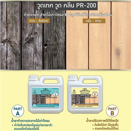 น้ำยาทำความสะอาดไม้ WOODTECT WOOD CLEANER PR-200 (A+B) 1 ลิตร_2