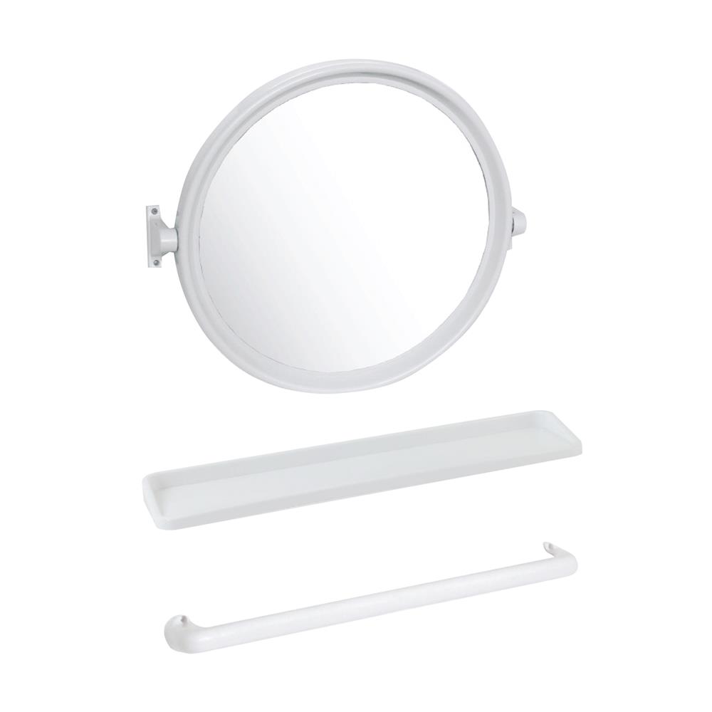 กระจกพลาสติกชุดกลม 3 ชิ้น ELEGANCE EG-9600 สีขาว