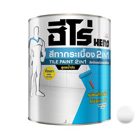 สีน้ำมันทากระเบื้อง ชนิดกึ่งเงา WOODTECT HERO 2 IN 1 H2-T500 สีใส 1/4 แกลลอน_0