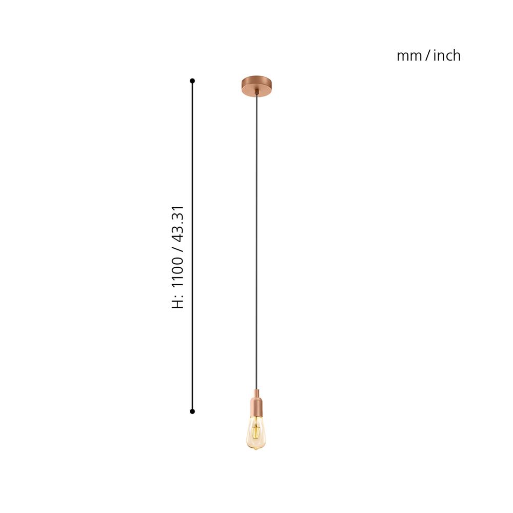 ไฟช่อ EGLO ADRI 1 96919 สีทองแดง/ดำ 1 หัว