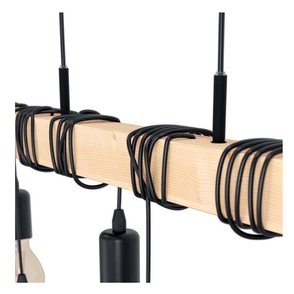 ไฟช่อ EGLO TOWNSHEND 95499 สีดำ/ลายไม้ 6 หัว