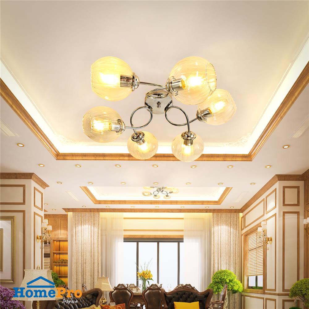 ไฟถาด CARINI C230430-6 สีใส/เงิน 6 หัว