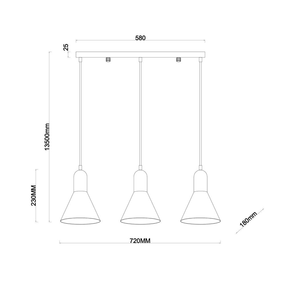 ไฟช่อ CARINI P230716-3 สีน้ำตาล/ขาว 3 หัว