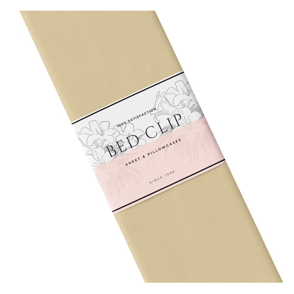 ผ้าปูที่นอน 8 ฟุต BED CLIP MICROTEX สี BEIGE