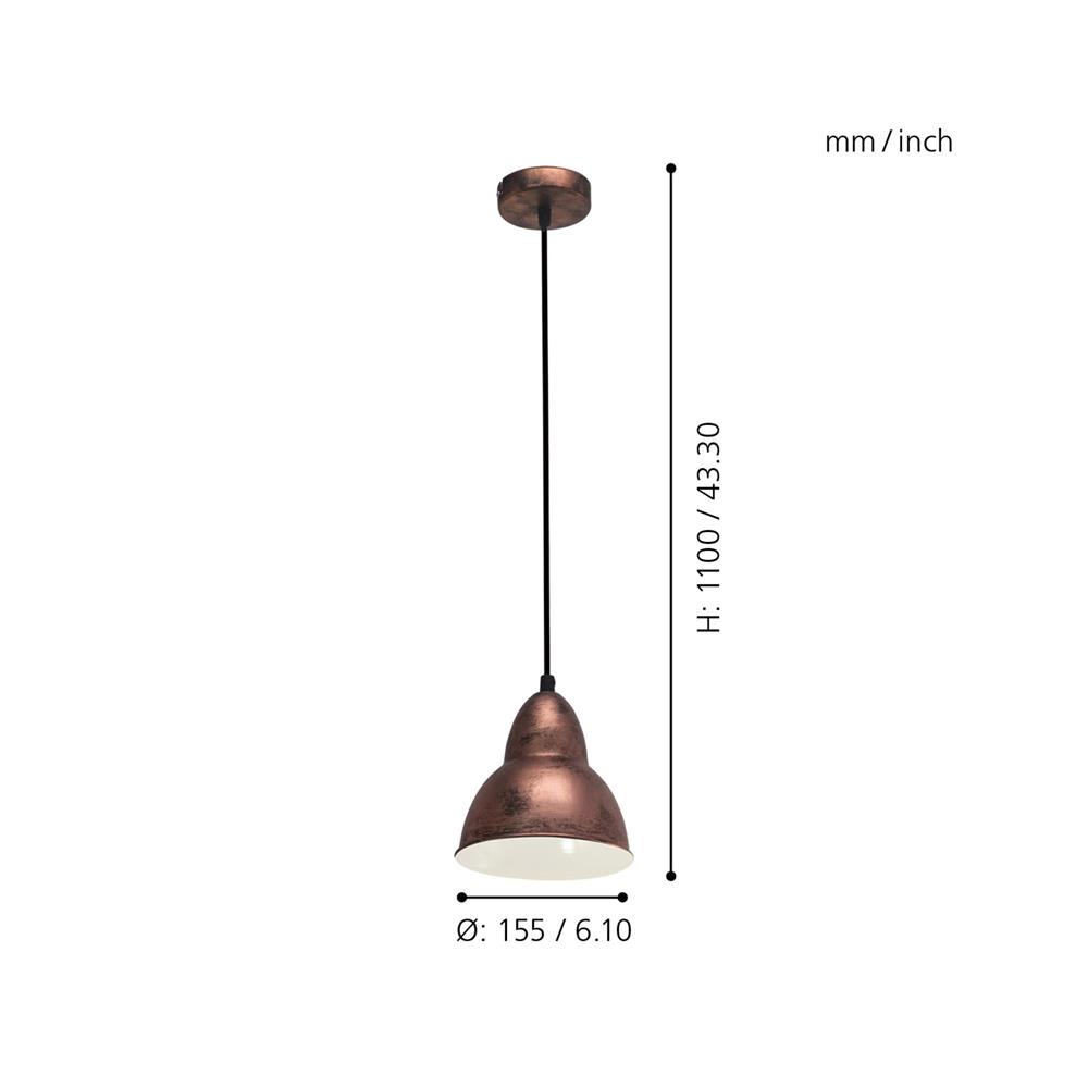 ไฟช่อ EGLO TRURO 49235 สีทองแดง 1 หัว