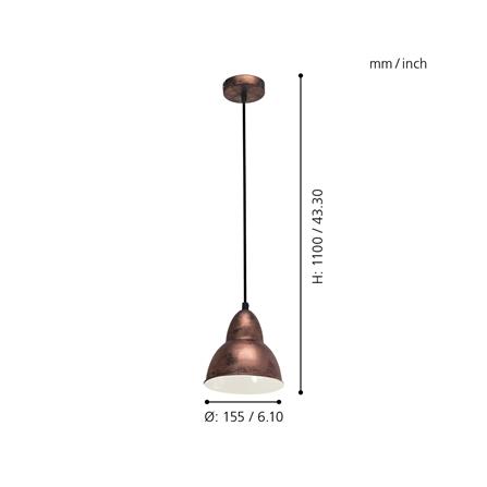 ไฟช่อ EGLO TRURO 49235 สีทองแดง 1 หัว_3