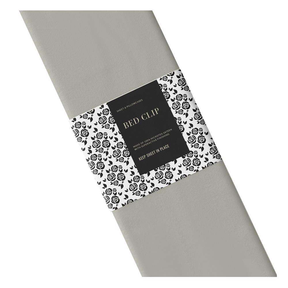 ชุดผ้าปูที่นอน 6.5 ฟุต 3 ชิ้น BED CLIP MICROTEX สี GREY