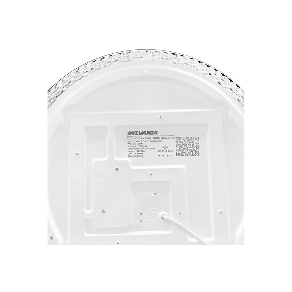 ไฟเพดาน LED SYLVANIA OVALO CRYSTAL RING 16 นิ้ว 36 วัตต์ DAYLIGHT/COOL WHITE/WARM WHITE สีขาว