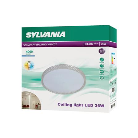 ไฟเพดาน LED SYLVANIA OVALO CRYSTAL RING 16 นิ้ว 36 วัตต์ DAYLIGHT/COOL WHITE/WARM WHITE สีขาว_4