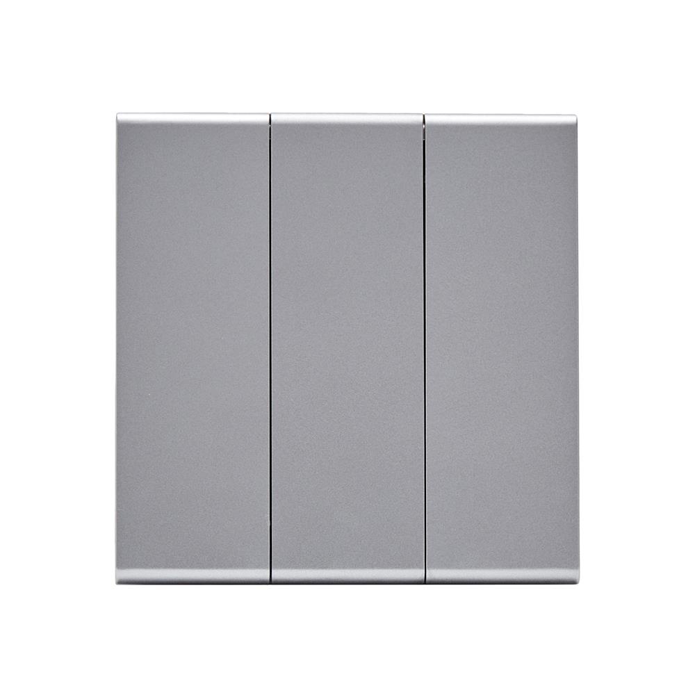 ชุดสวิตซ์ 1 ทาง 3 ช่อง SAHN D031-SL สีเงิน_1