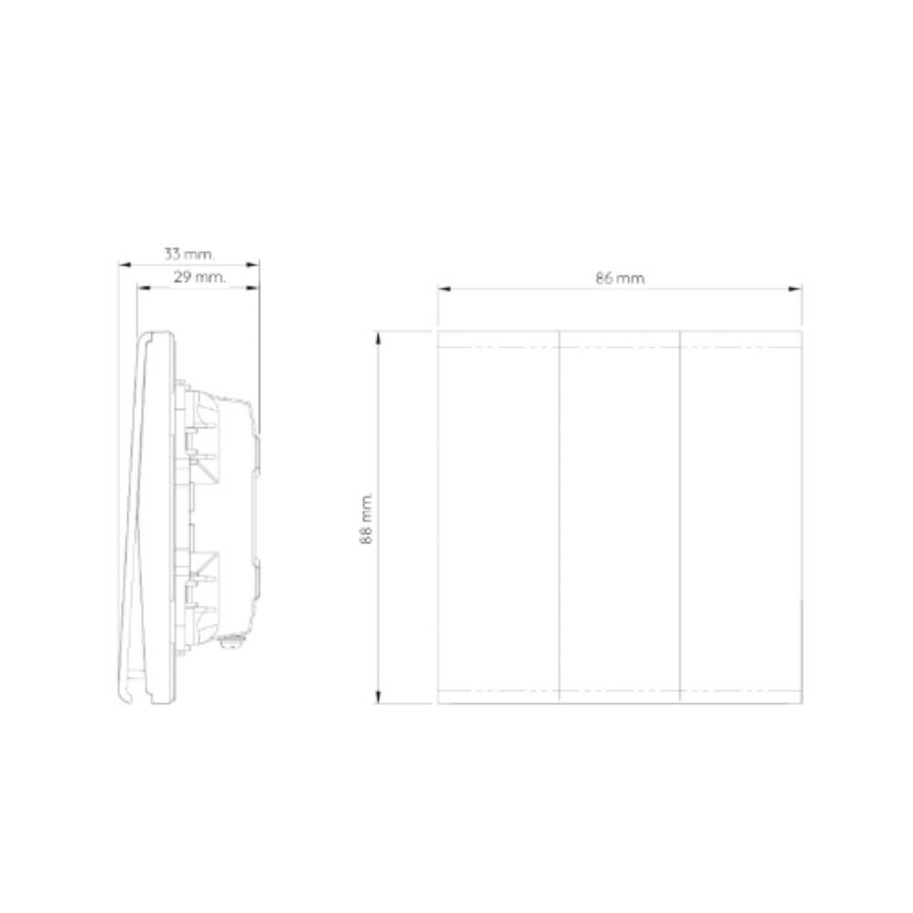 ชุดสวิตซ์ 1 ทาง 3 ช่อง SAHN D031-SL สีเงิน