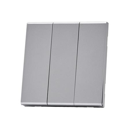 ชุดสวิตซ์ 1 ทาง 3 ช่อง SAHN D031-SL สีเงิน_2