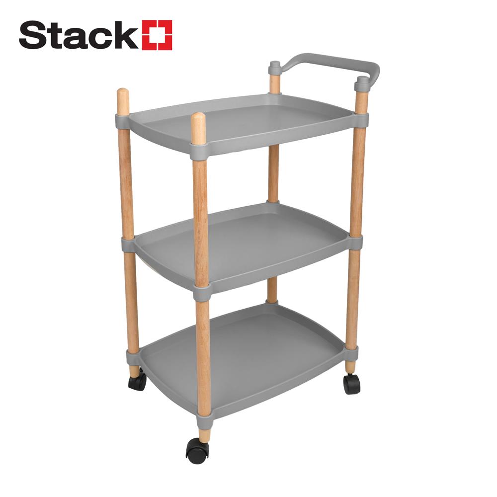 ชั้นวาง 3 ชั้น มีล้อ STACKO FOREST 47x31x80 ซม. สีเทา_1