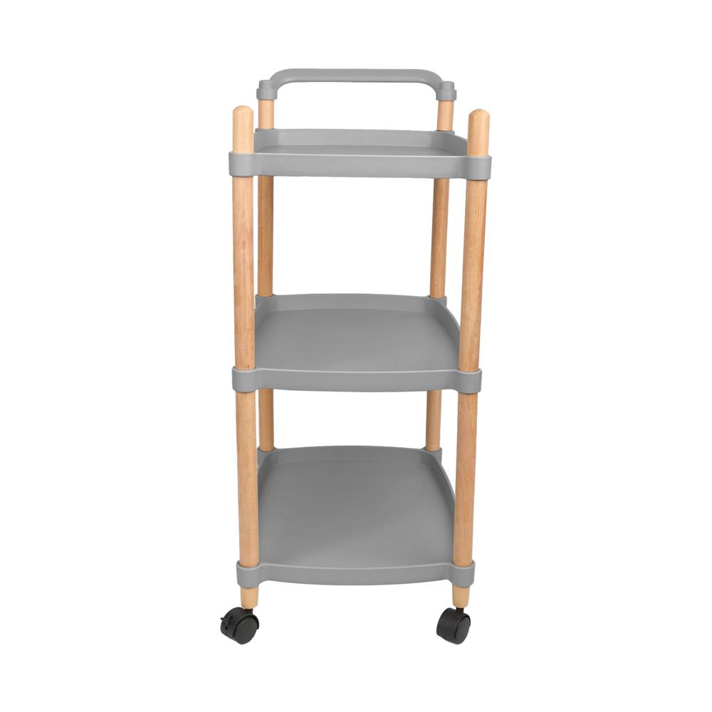 ชั้นวาง 3 ชั้น มีล้อ STACKO FOREST 47x31x80 ซม. สีเทา
