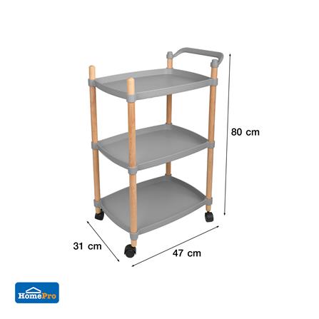 ชั้นวาง 3 ชั้น มีล้อ STACKO FOREST 47x31x80 ซม. สีเทา_8