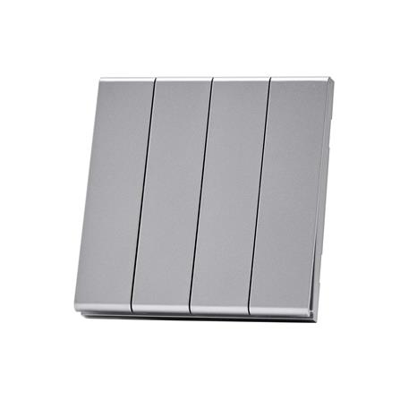 ชุดสวิตซ์ 1 ทาง 4 ช่อง SAHN D041-SL สีเงิน_2