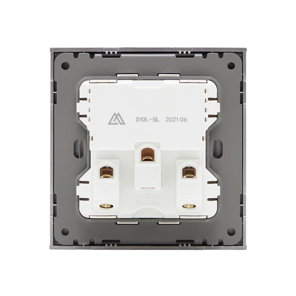 ชุดเต้ารับเดี่ยว 3 ขา SAHN D10L-SL สีเงิน