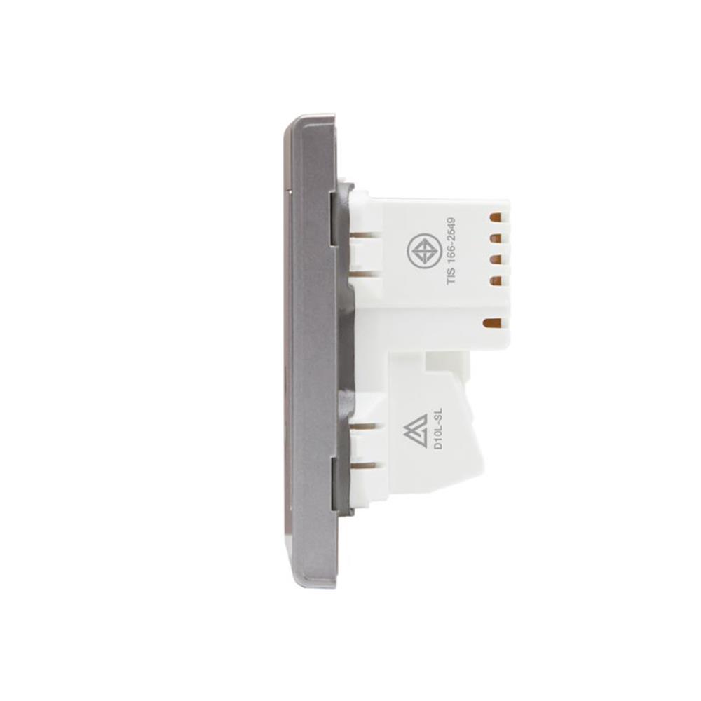 ชุดเต้ารับเดี่ยว 3 ขา SAHN D10L-SL สีเงิน