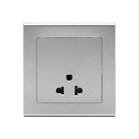 ชุดเต้ารับเดี่ยว 3 ขา SAHN D10L-SL สีเงิน