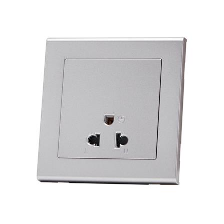 ชุดเต้ารับเดี่ยว 3 ขา SAHN D10L-SL สีเงิน_2