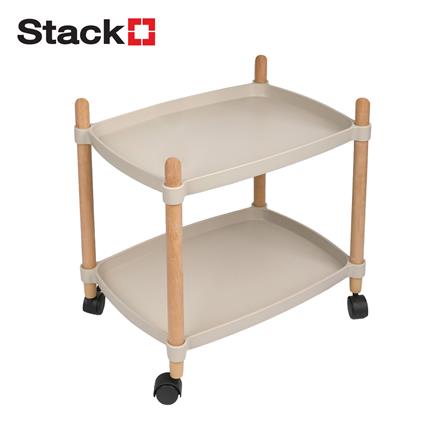 ชั้นวาง 2 ชั้น มีล้อ STACKO FOREST 47x31x52 ซม. สี TAUPE_1