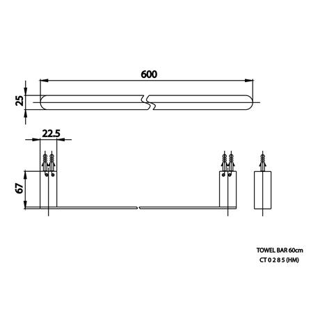 ราวแขวนผ้า COTTO CT0285(BN2)(HM) สีดำเทา_1