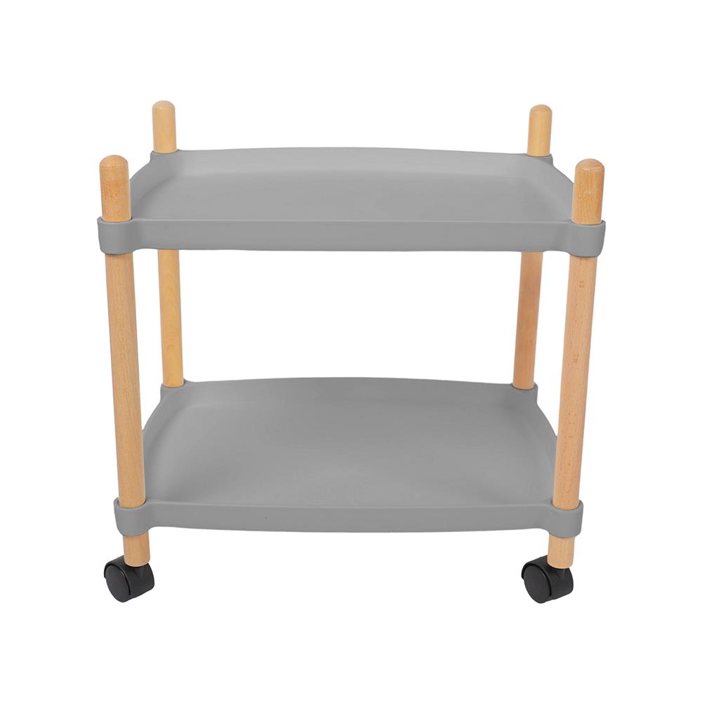 ชั้นวาง 2 ชั้น มีล้อ STACKO FOREST 47x31x52 ซม. สีเทา